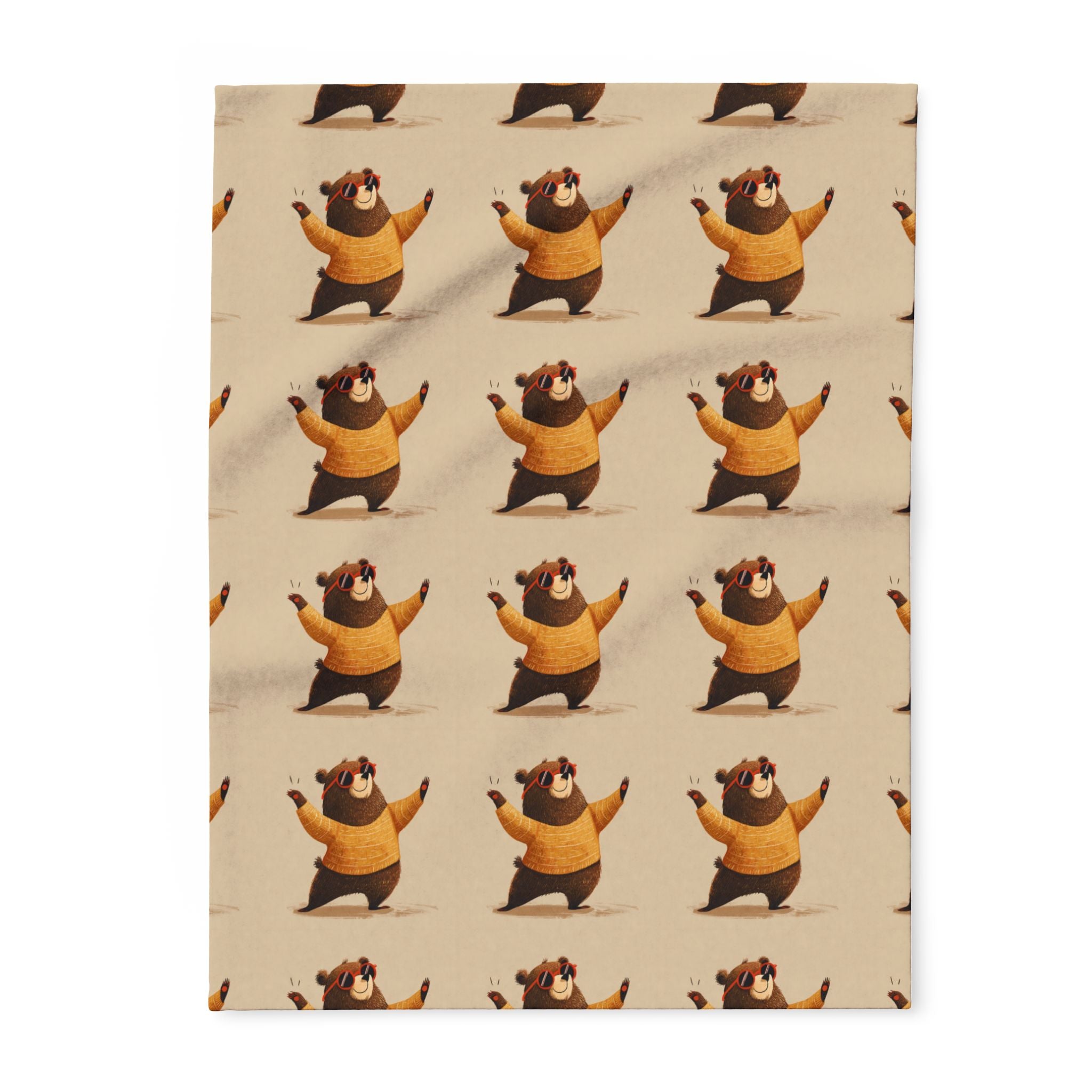 Cozy Dancing Bear Fleece Blanket