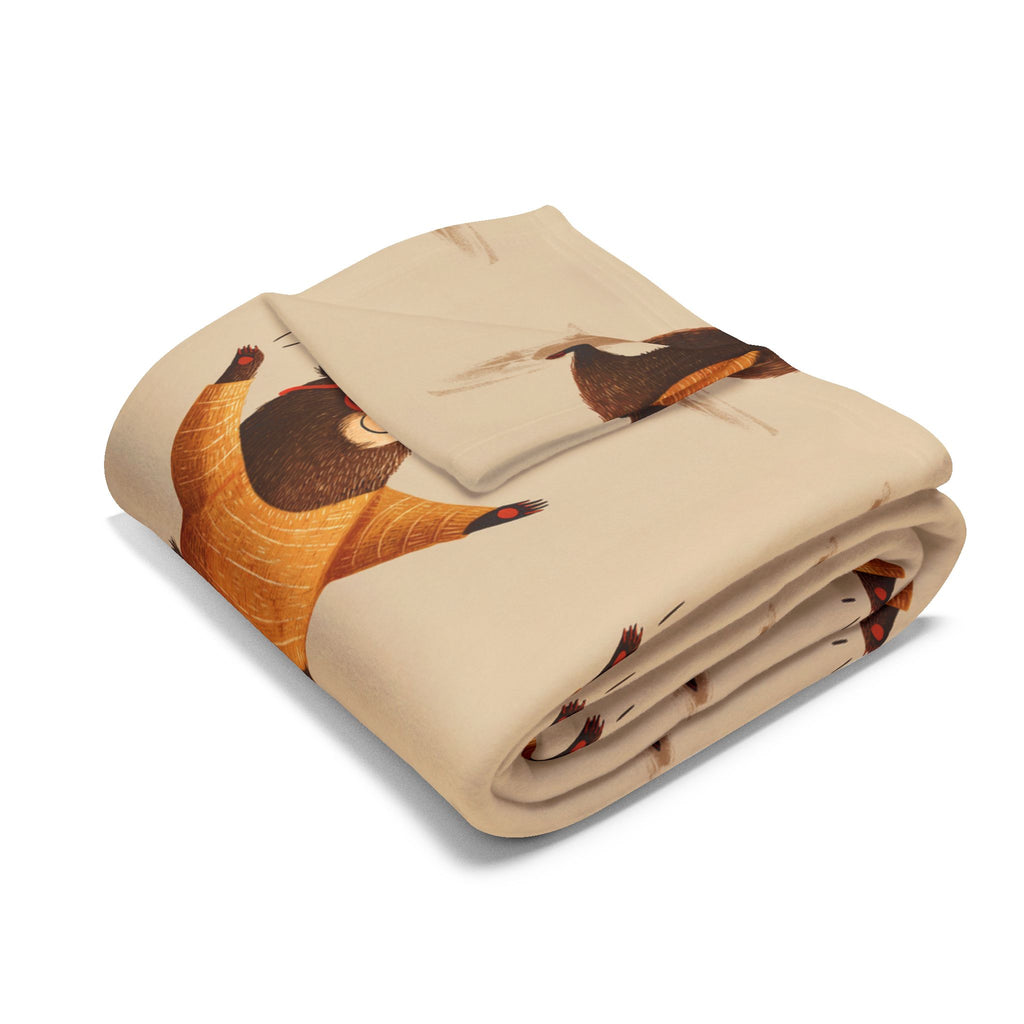 Cozy Dancing Bear Fleece Blanket