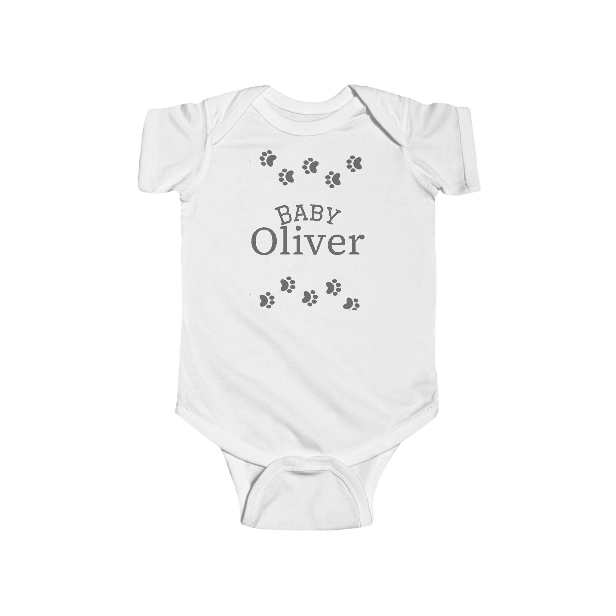 Personalised Short Sleeve Onesie (Paw print)