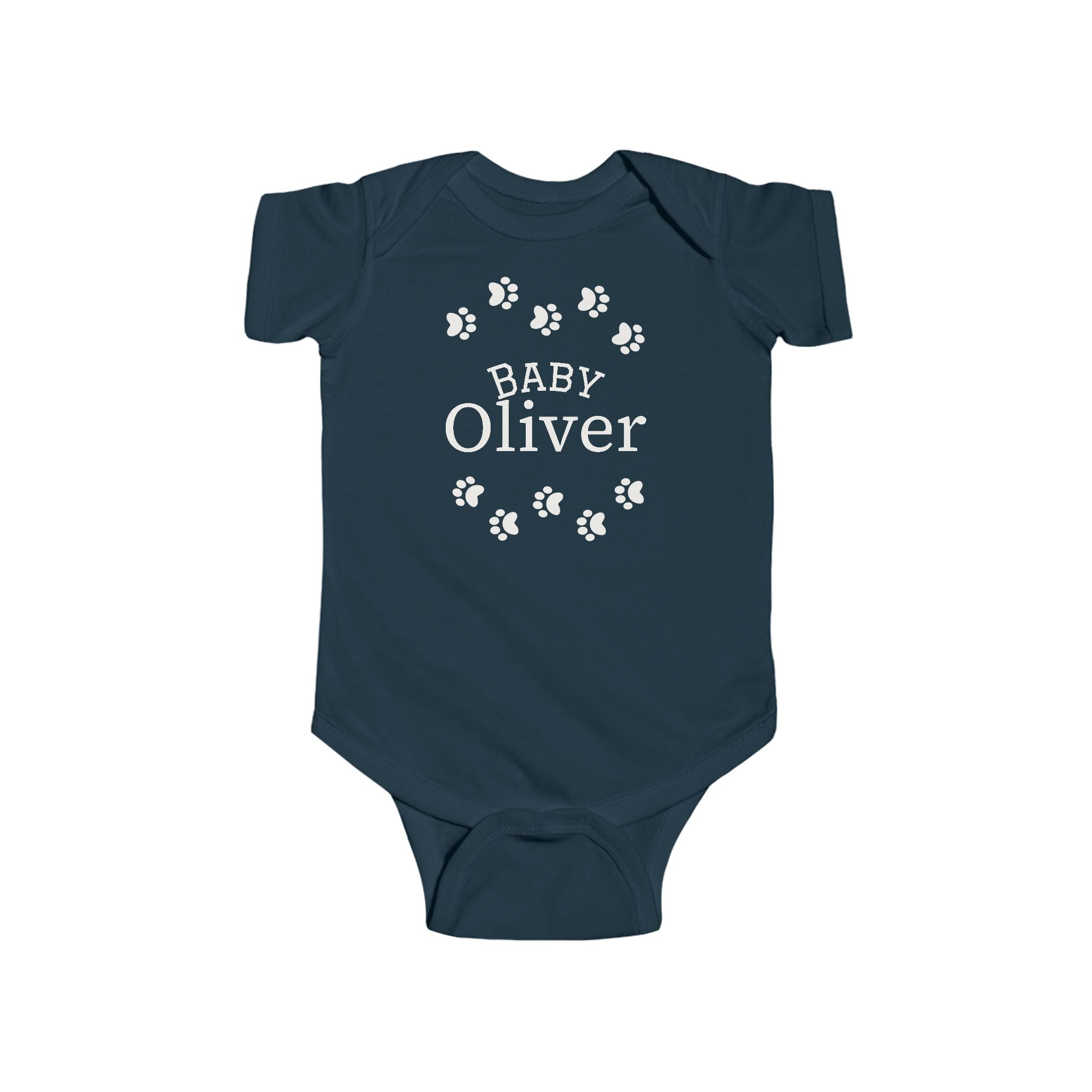 Personalised Short Sleeve Onesie (Paw print)